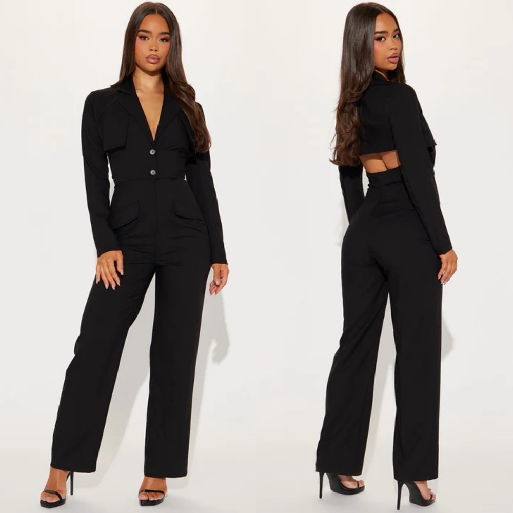 Black Out of My Head Blazer Jumpsuit